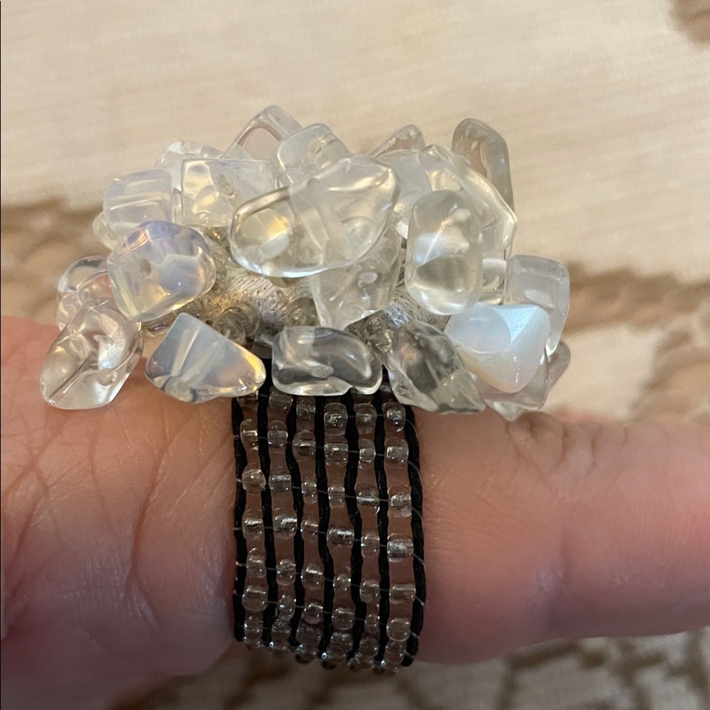 Opalite Multi Stone Chip Statement Opalescent Clu… - image 2